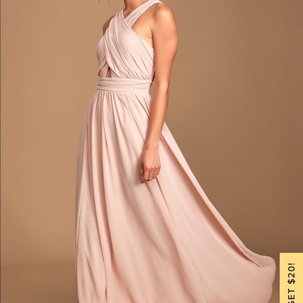 Blush halter dress